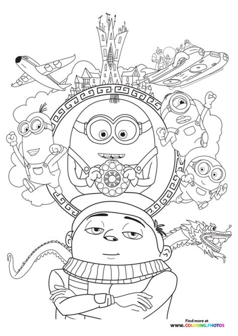 Minions 2 The Rise of Gru - Coloring Pages for kids | 100% free printables