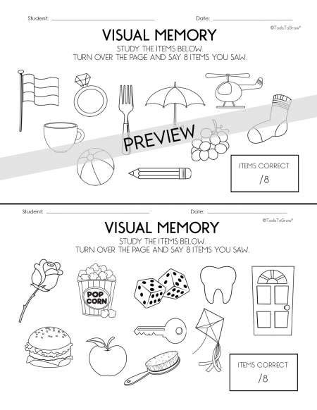 Visual Memory | Visual Perception | Therapy Resources | Tools To Grow, Inc.