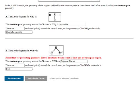 Solved The Lewis diagram for NH3 is: The electron-pair | Chegg.com