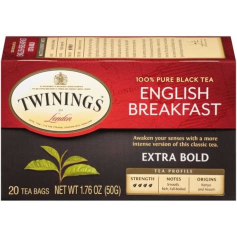 Twinings English Breakfast Extra Bold Black Tea - 20 tea bags, Case of ...