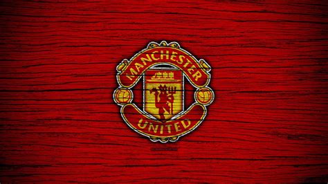 Yellow Red Manchester United Logo In Red Background 4K HD Manchester United Wallpapers | HD ...