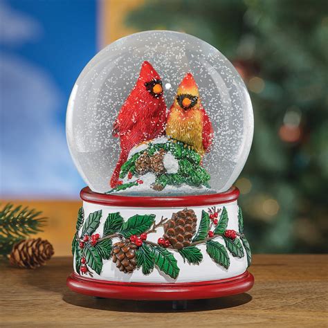 Musical Cardinal Snow Globe with Hand-Painted Details, Wind-Up Key - Walmart.com - Walmart.com