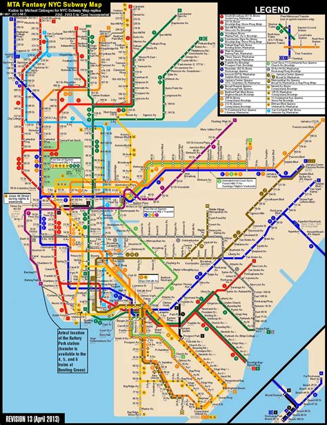 New York City Subway Fantasy Map (Revision 13) by ECInc2XXX on DeviantArt