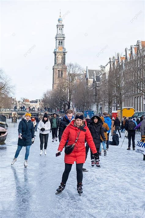 Winter Ice Skating On Frozen Amsterdam Canals Rijksmuseum Architecture Skating Photo Background ...