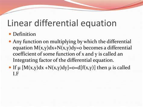 Linear differential equation