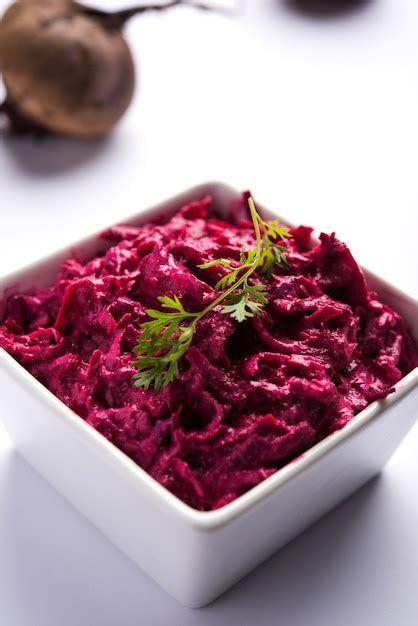 Premium Photo | Chukandar or beetroot raita or pachadi also known as koshimbir or salad