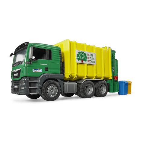 Bruder MAN TGS Rear Loading Garbage Truck Green - Jadrem Toys