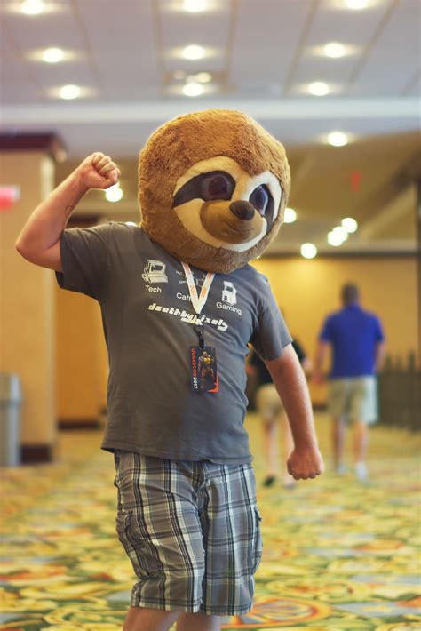 Sloth head costume at Quakecon 2017