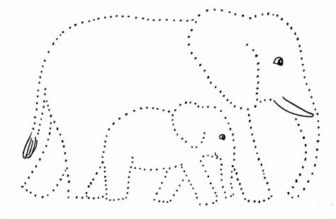 Today’s free printable: An elephant and baby dot drawing! You can download the PDF here: Elep ...