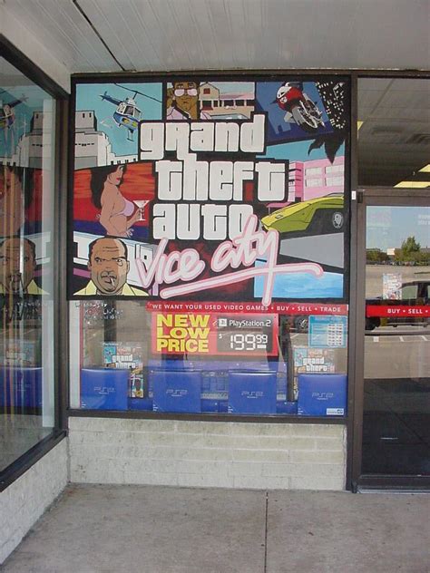 Funcoland circa 2002: The front window of my store for the release of GTA Vice City. (repost ...