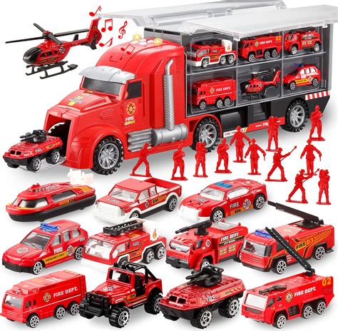 JOYIN 25 in 1 Die-cast Mini Rescue Emergency Fire Truck Car Vehicle Toy ...