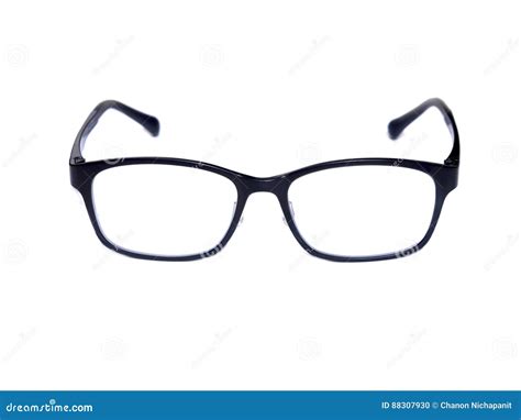 Black Square Eye Glasses Isolated on White Background. Stock Photo ...