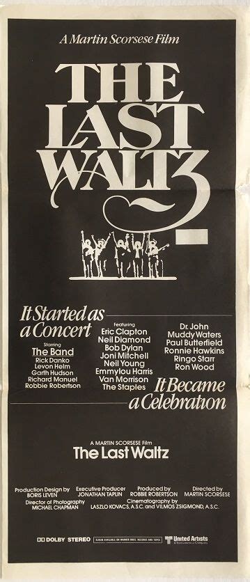 the last waltz daybill poster, available for purchase from our collection. Movie Posters Vintage ...