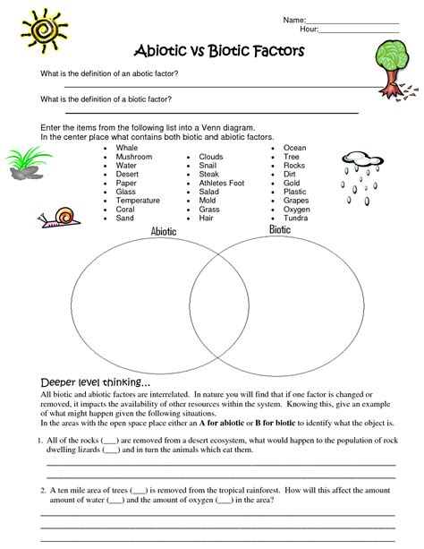 Biotic Vs. Abiotic - Lessons - TES | Science worksheets, 7th grade ...