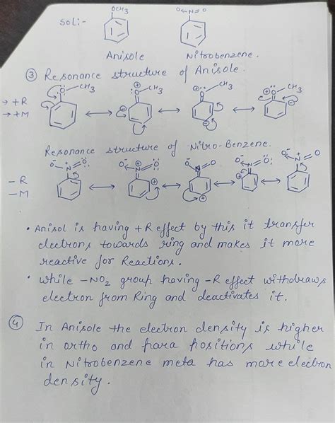 [Solved] . 3. Anisole is much more reactive than nitro-benzene under... | Course Hero