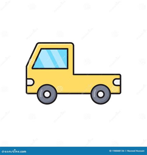 Lorry Vector Colour Line Icon Stock Vector - Illustration of handling ...