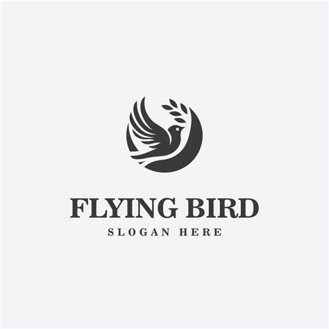 Premium Vector | Bird logo design in black and white monochrome style