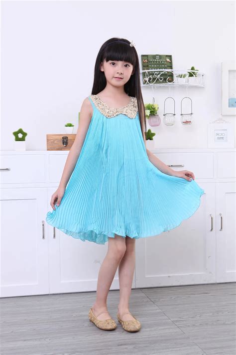 Aliexpress.com : Buy summer dress kids dresses for girls sleeveless Sequin Pleated Chiffon dress ...