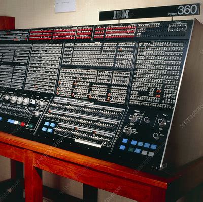 Console of an IBM 360/195 computer from 1971 - Stock Image - T404/0051 - Science Photo Library