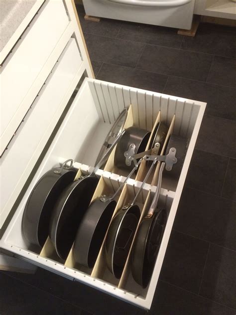 Adjustable pot and pan storage drawer I made for my wife. | Kitchen ...