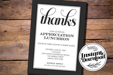 Editable Invitation Appreciation Luncheon Appreciation Dinner | Etsy