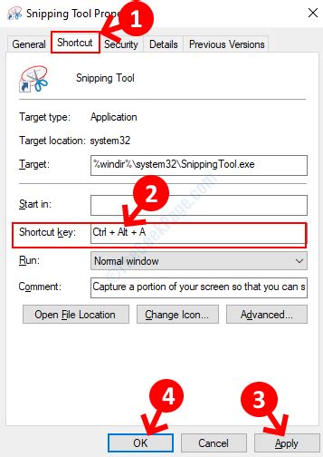 Create Keyboard Shortcut for Snipping Tool to Open it with a Hotkey