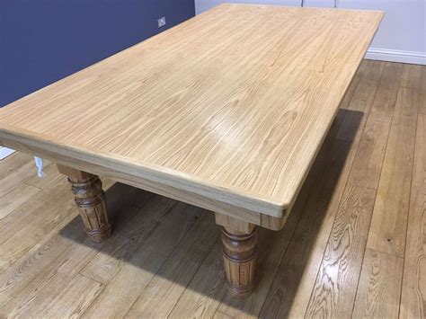 8ft Pool Dining Table in Oak & Blue - Pool Table