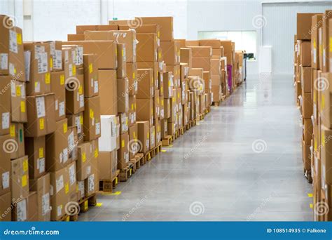 Large Warehouse with a Variety of Boxes Stock Image - Image of ...