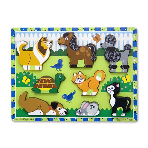 Melissa & Doug Pets Wooden Chunky Puzzle (8 pcs) - Walmart.com - Walmart.com