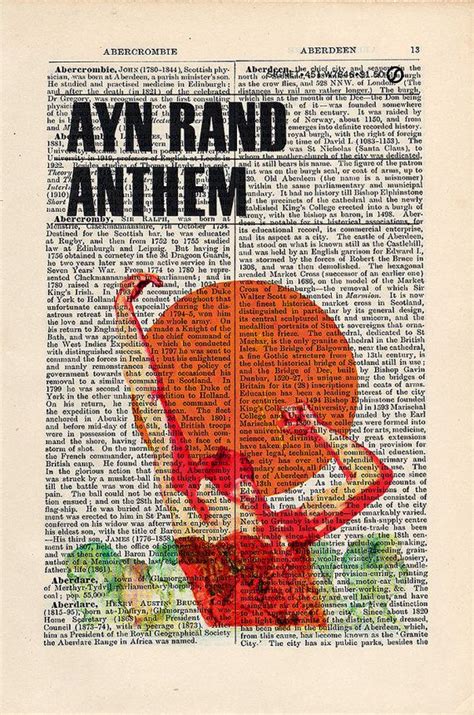 Anthem by Ayn Rand Print on an antique page, book cover art | Ayn rand, Anthem ayn rand, Book ...