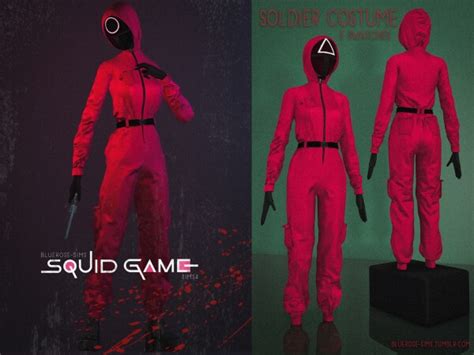 Sims 4 Squid Game Soldier Costume -BRsims - The Sims Game