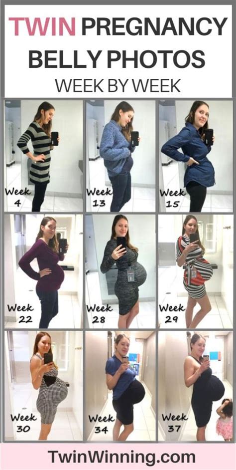 Twin Pregnancy Belly Week by Week Photos - Twin Winning