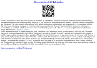 Character Sketch Of Telemachus | PPT