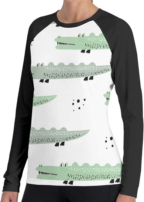 Lady T-Shirt Alligator Crocodiles Long SleeveTee Soft Women's Long ...