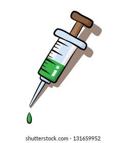 Vector Image Cartoon Injection Syringe Green Stock Vector (Royalty Free ...