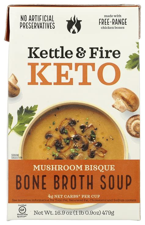 Kettle & Fire Keto Mushroom Bisque Bone Broth Soup | Carewell