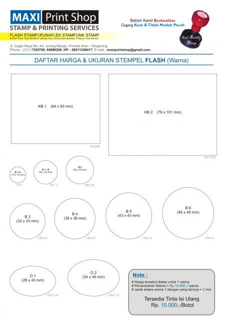 Lain-lain » Daftar ukuran stempel flash » Daftar ukuran stempel flash ...