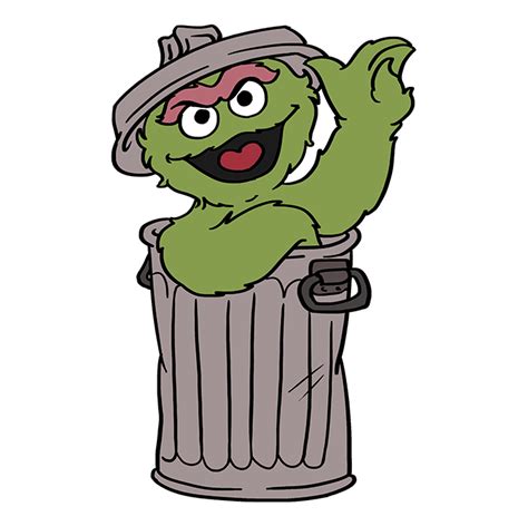 How to Draw Oscar the Grouch from Sesame Street | Easy Drawing Guides