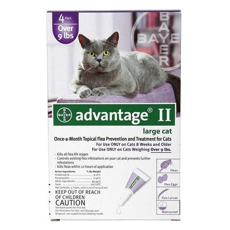 Advantage 2 flea control for cats and kittens over 9 lbs 4 month supply ...