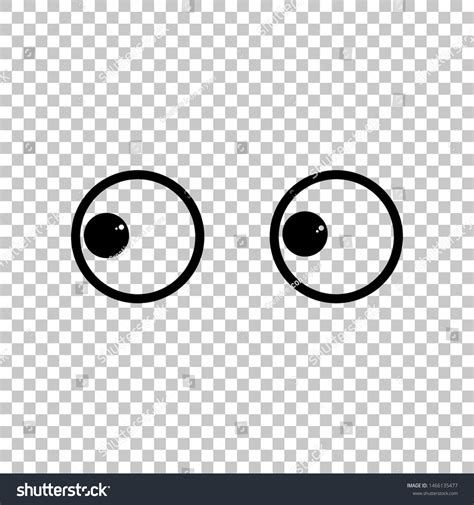 Cartoon Eyes Looking Left Black Icon Stock Vector (Royalty Free) 1466135477 | Shutterstock