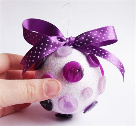 Christmas Button Bauble £5.00 Purple Satin, Lilac, Pink, Christmas ...