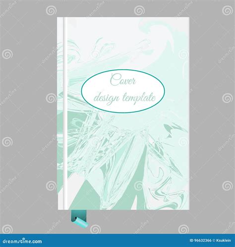 Notepad, Book Cover Design Template with Abstract Marbling Effect Stock ...