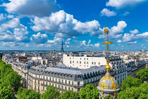 Paris, View of the Eiffel Tower Stock Image - Image of aerial, exterior ...