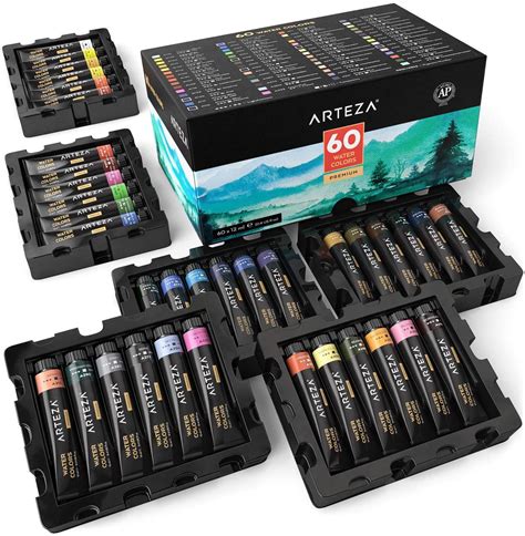 ARTEZA Professional Watercolor Paint, 12ml Tubes, Set of 60 - Walmart.com - Walmart.com