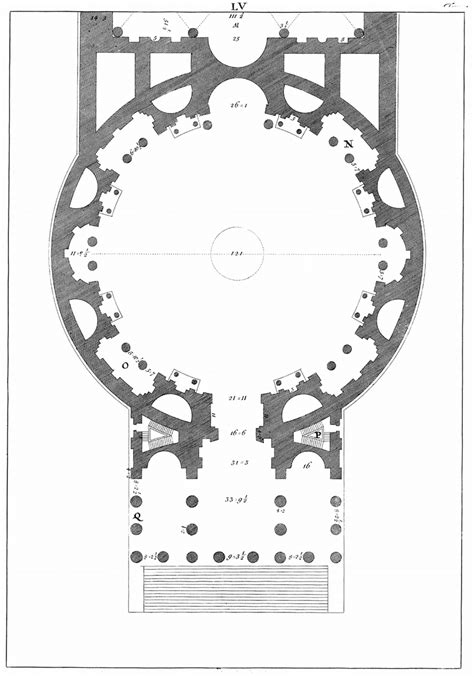 Andrea Palladio. Pantheon, Floor Plan. 1719. Book IV, Chapter XX, Plate... | Download Scientific ...