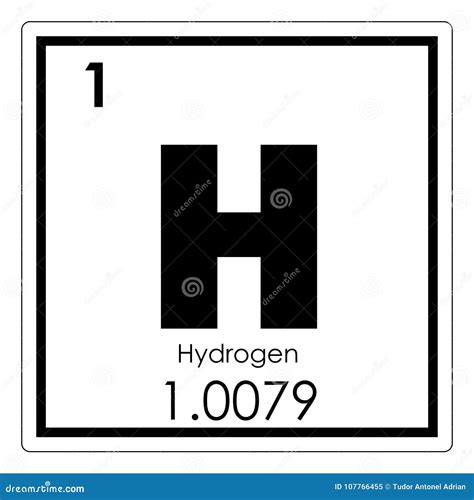 Hydrogen chemical element stock illustration. Illustration of formula - 107766455