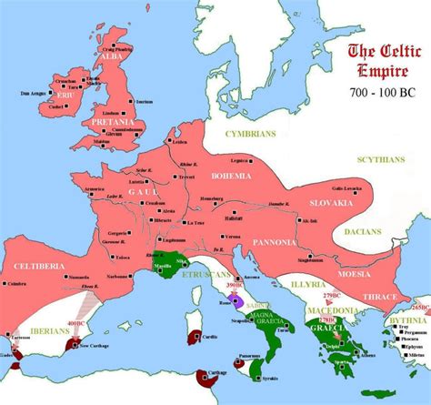 Map - Celtic Empire 700 BC - 100 BC | Celtic gods, Ancient history, History