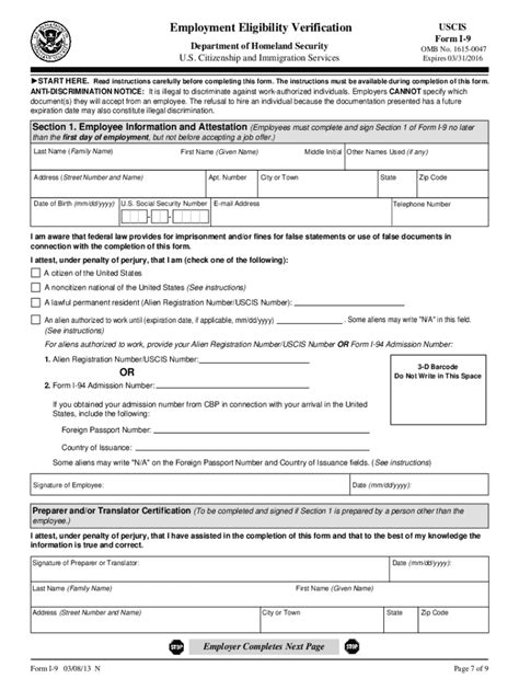 Printable New I9 Form - Printable Forms Free Online