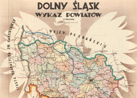 Part of a map Dolny Śląsk. Wykaz powiatów, 1:500,000, 1946 | Download ...