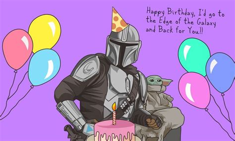 Birthday Card - Mandalorian Birthday Card - Baby Yoda - Star Wars Birthday Card - Star Wars Fan ...